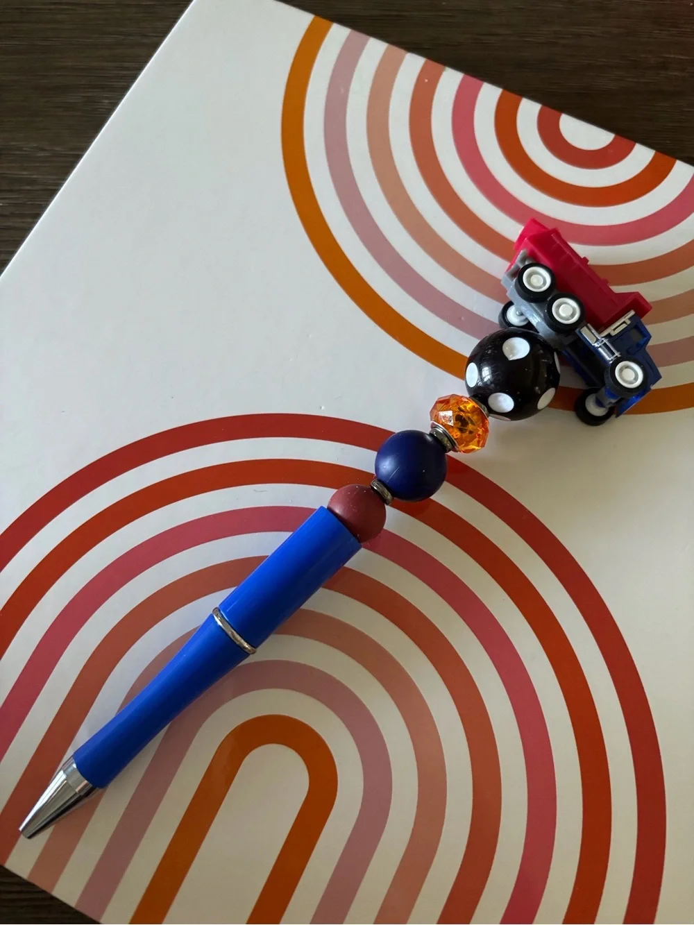 Large Trucks: Dump Truck Handmade Beaded Pen